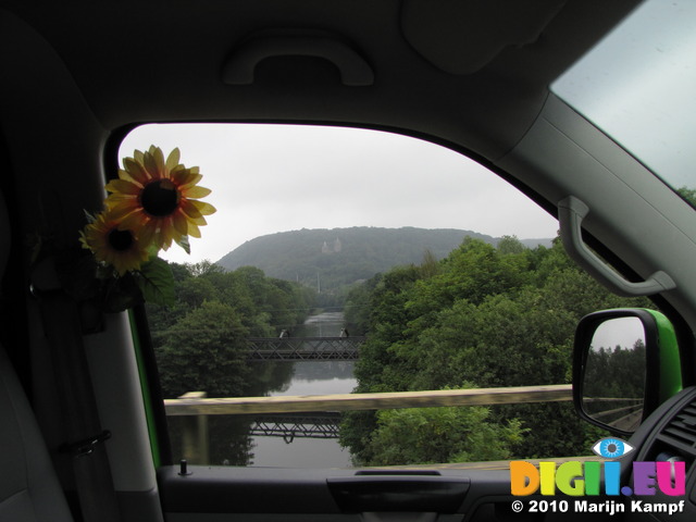 SX15763 Driving past Castle Coch on the M4